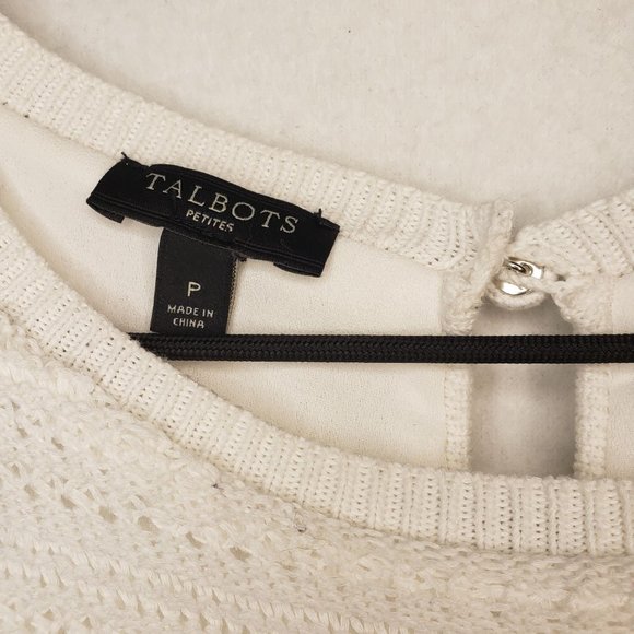 Talbots White Tank Top Knit & Chiffon - Picture 5 of 6